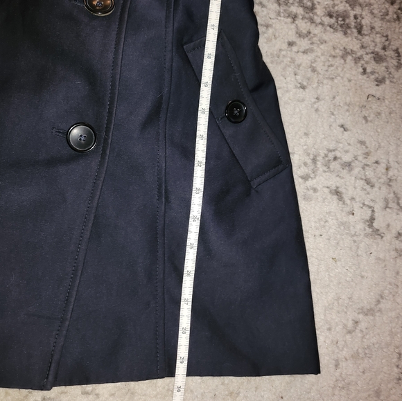 Navy Blue Zara Short Trench Coat (Detachable Hood) - Picture 5 of 9